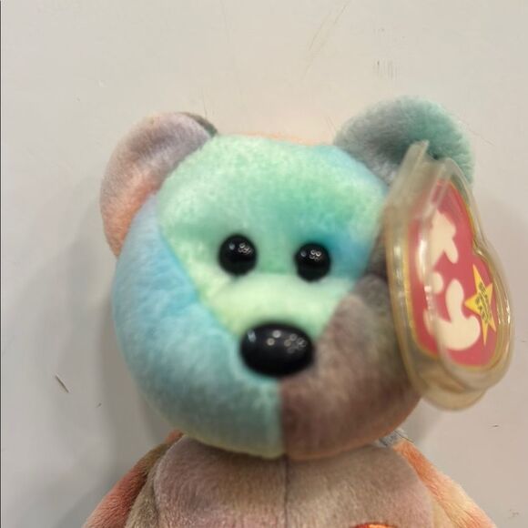 TY Beanie Baby Original 1996 Peace Bear Tie-Dye Rainbow w/ Swing Tag & Tush Tag - Picture 2 of 10